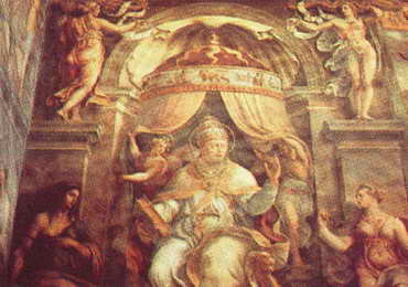 Papal throne with zodiac